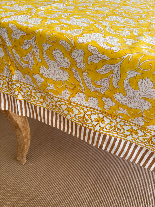 Block Print Tablecloth - Golden Glow