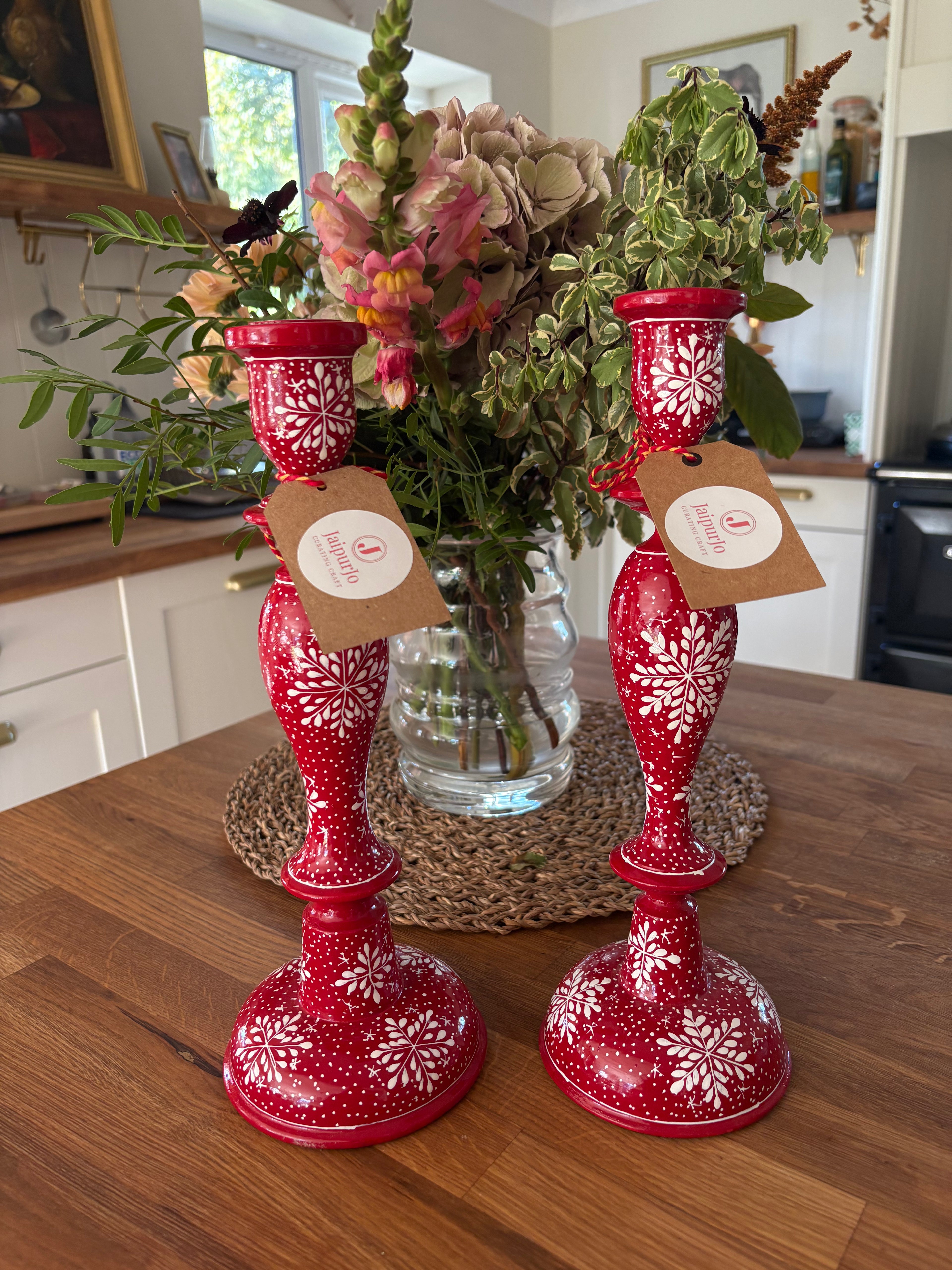 Hand Painted Candle Stick Holder
