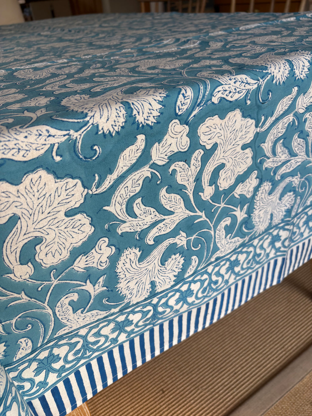 Block Print Tablecloth - October Sky