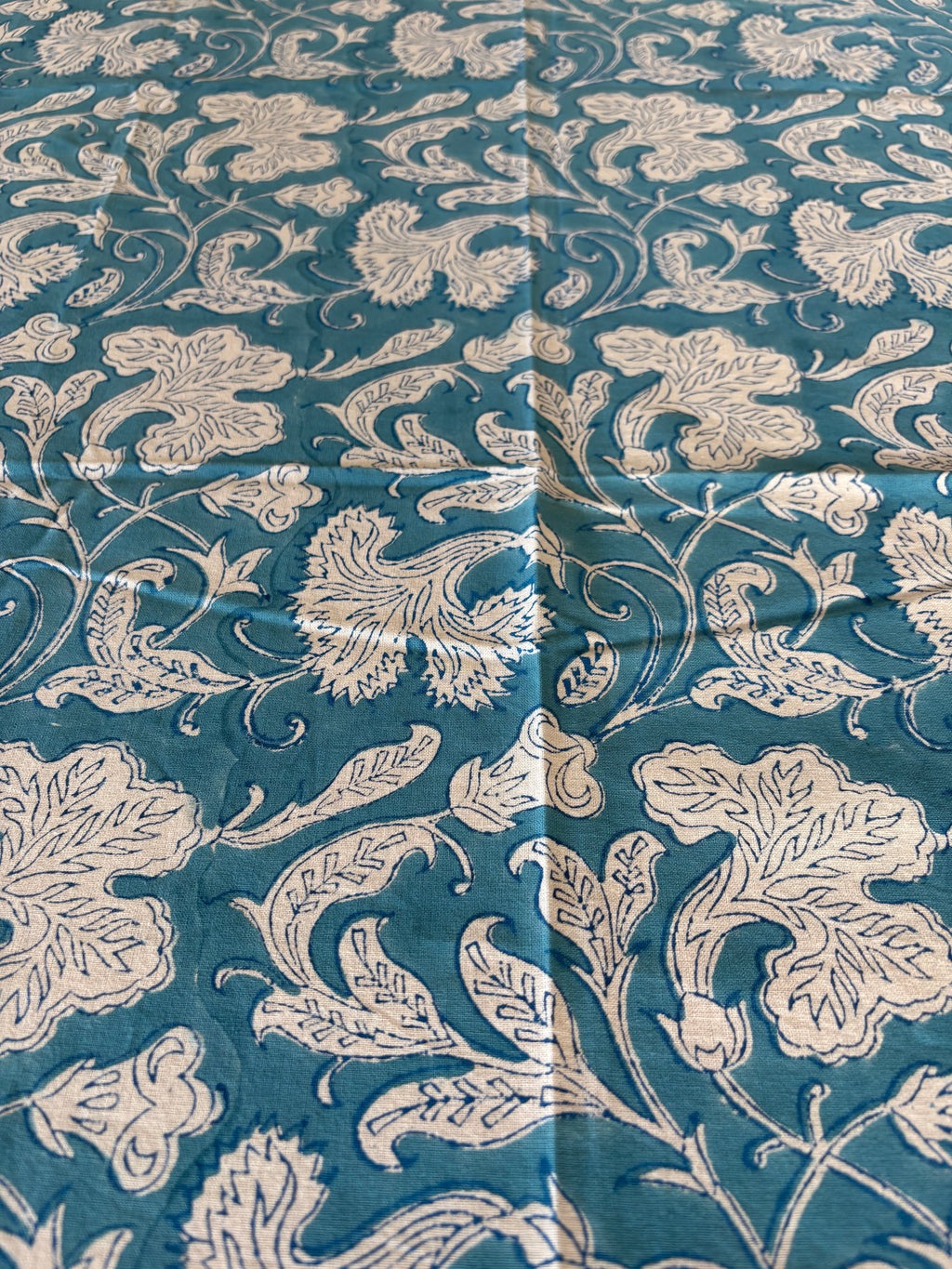 Block Print Tablecloth - October Sky