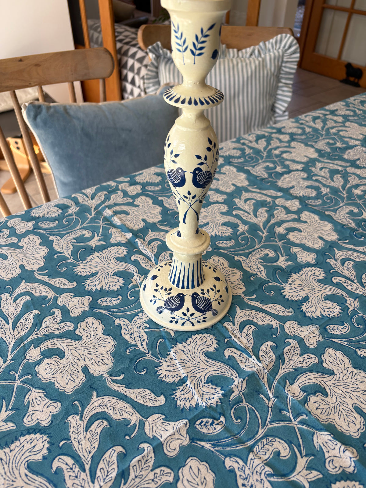 Block Print Tablecloth - October Sky