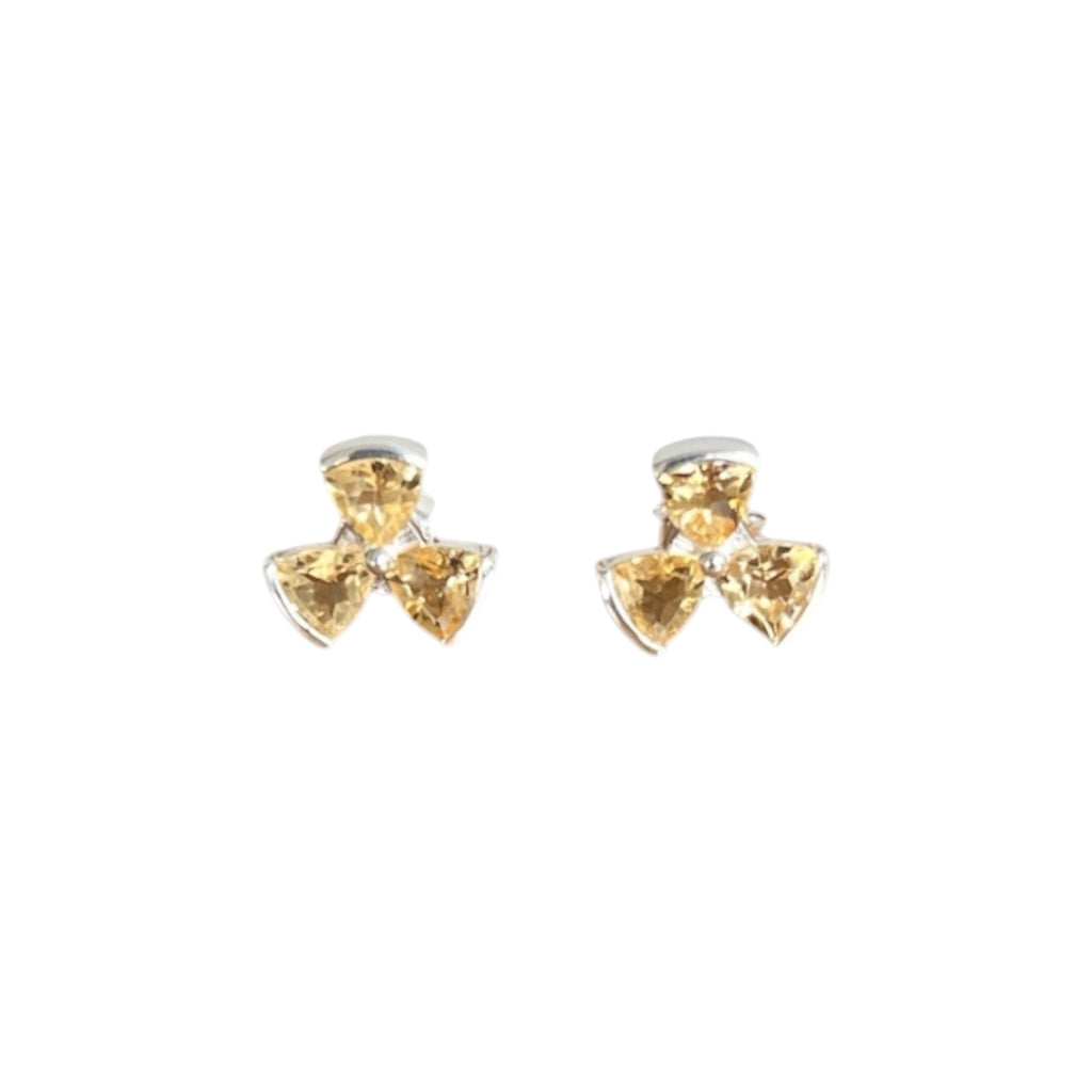 Citrine floral stud Earings