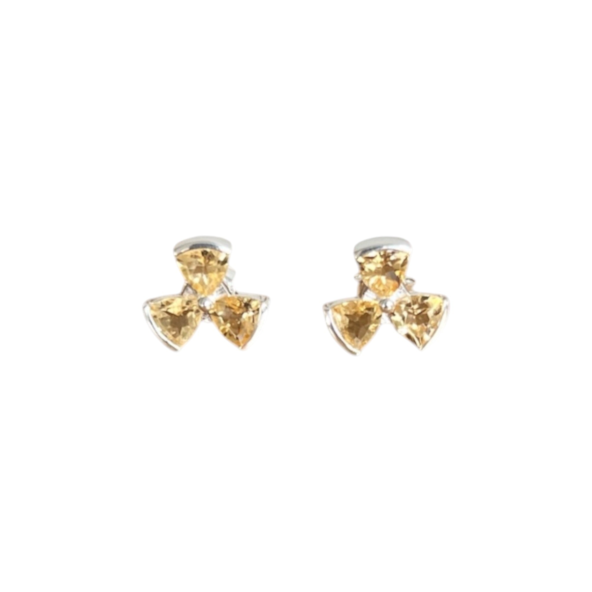 Citrine floral stud Earings