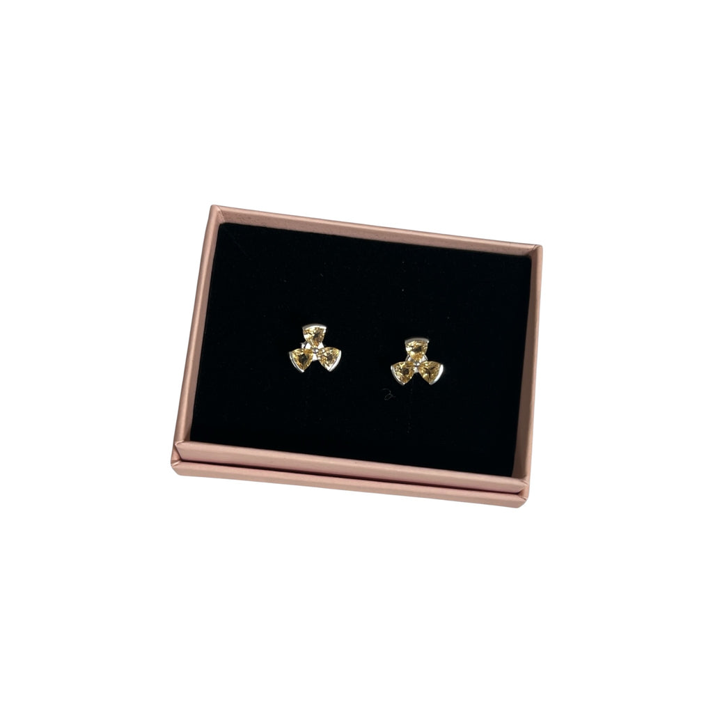 Citrine floral stud Earings