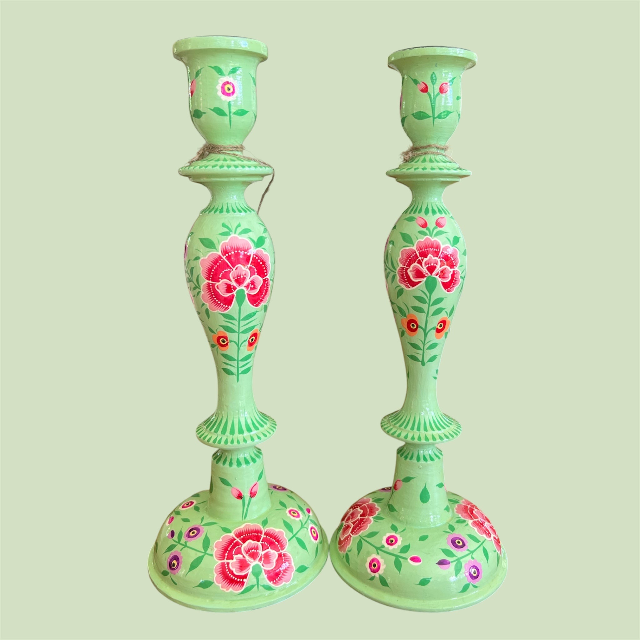 Hand Painted Candle Stick Holders