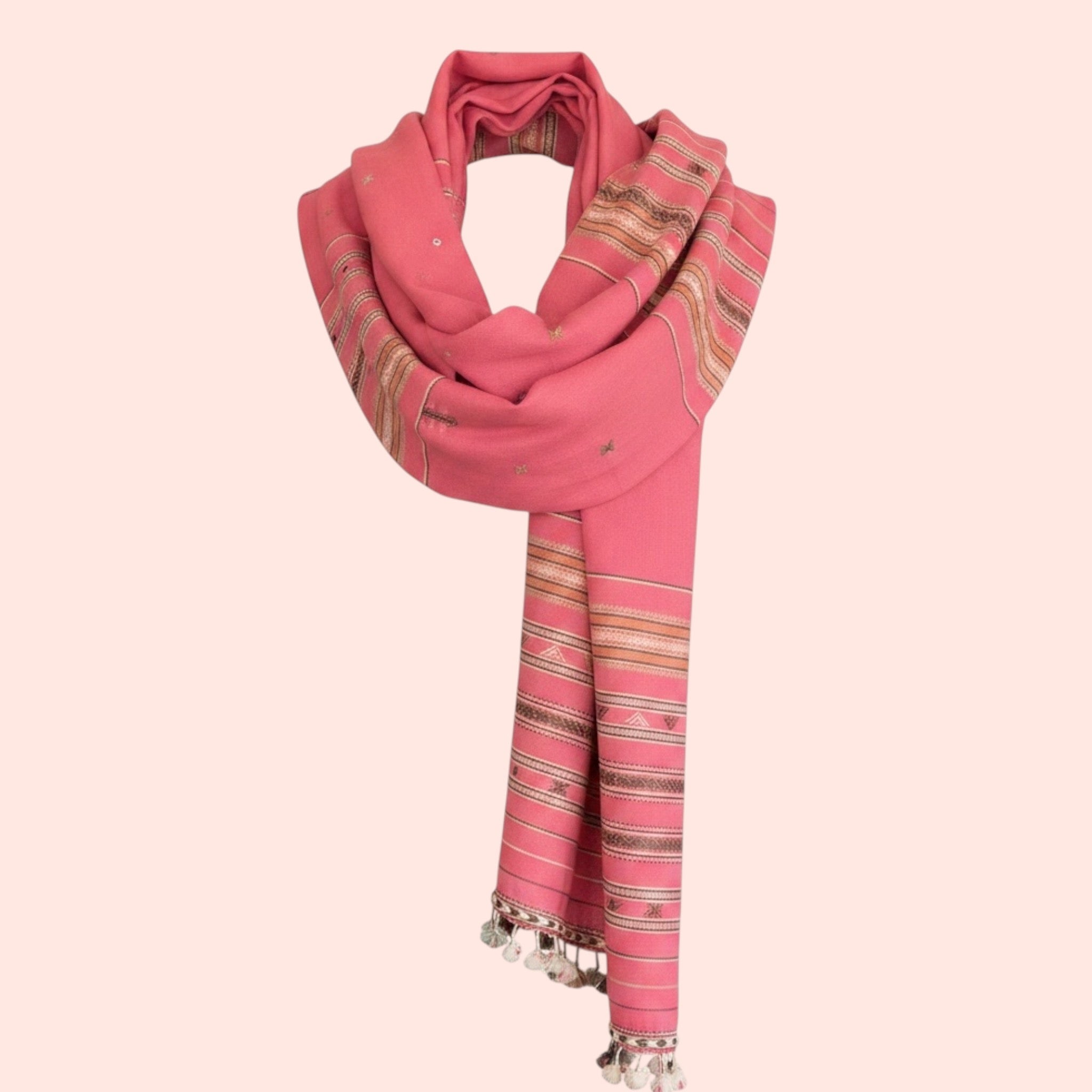 Handloom Fine Wool Jalbooti Shawl
