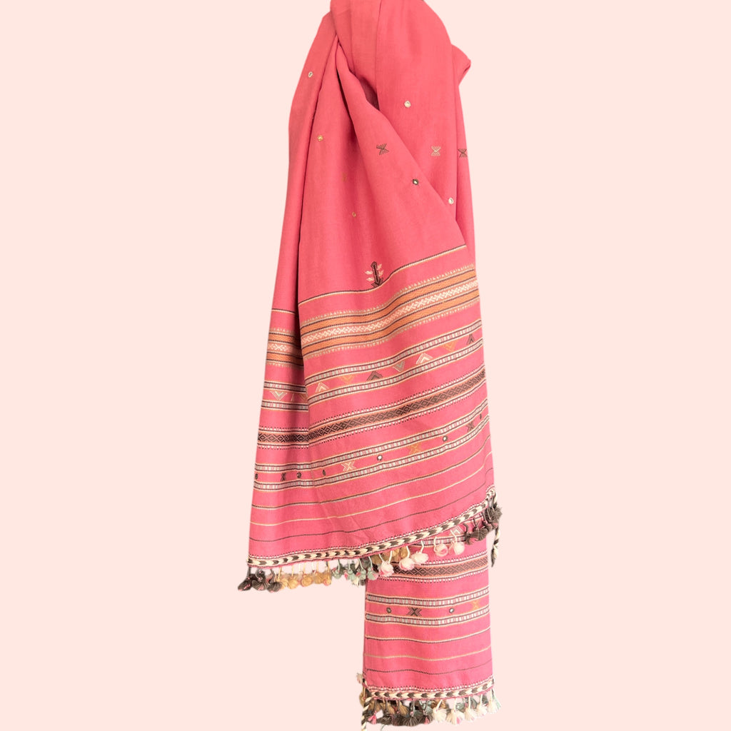 Handloom Fine Wool Jalbooti Shawl